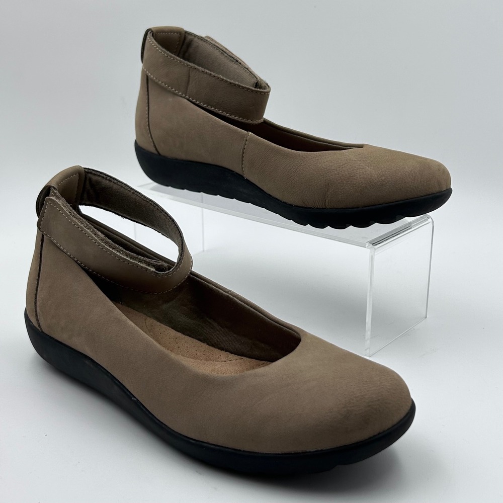 Clarks Sillian Tana Flat Womens 7 Brown Ankle Strap Comfort Cloudsteppers Casual